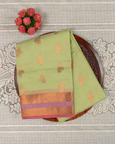 SC2880 - Linen Cotton With Copper And Gold Zari